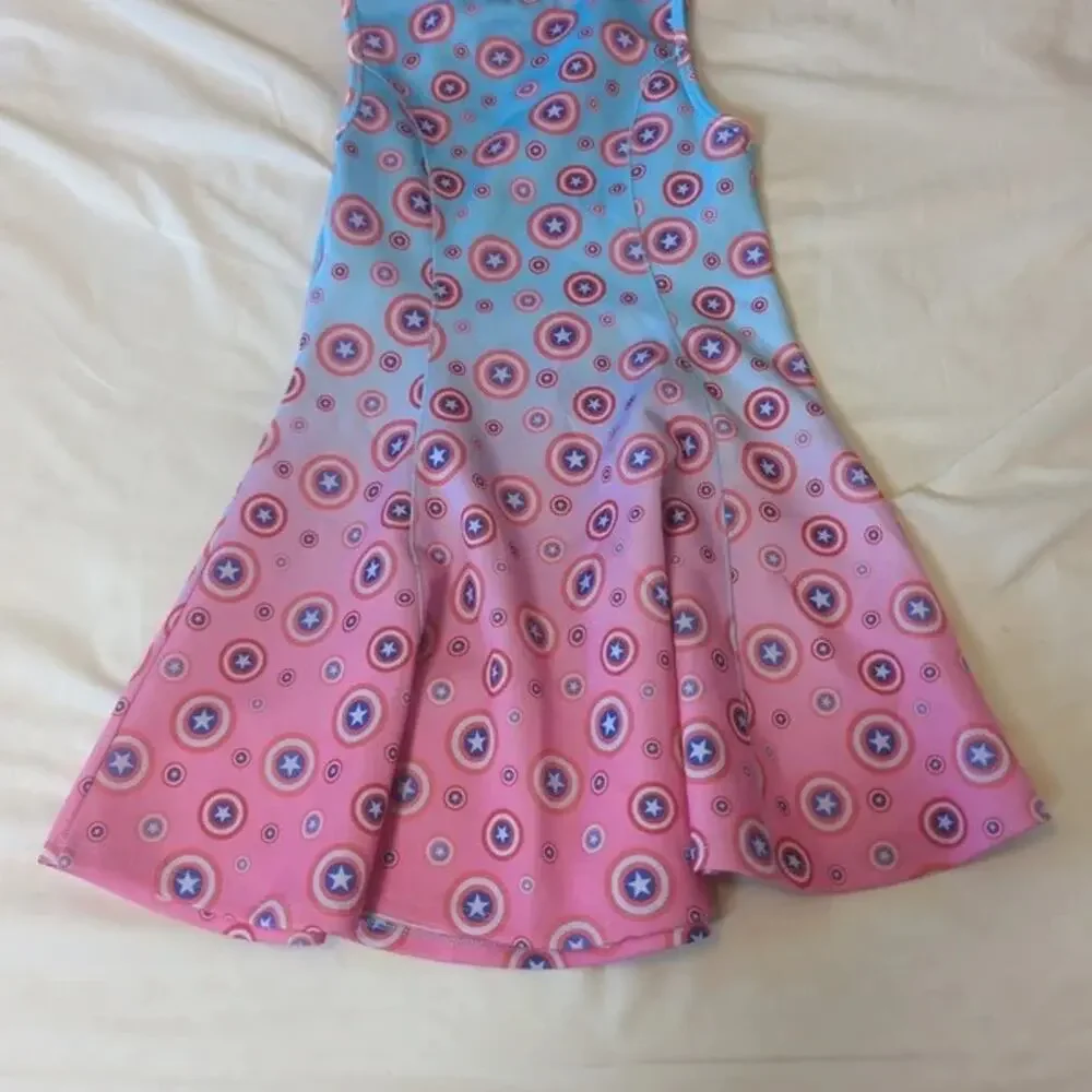 Marvel Captain America Girls Dress – Superhero Costume Style Outfit